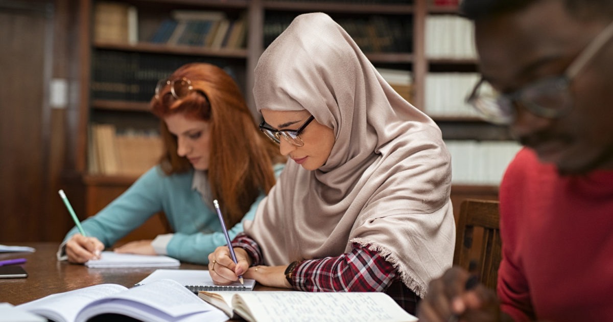 Students taking the Occupational English Test.