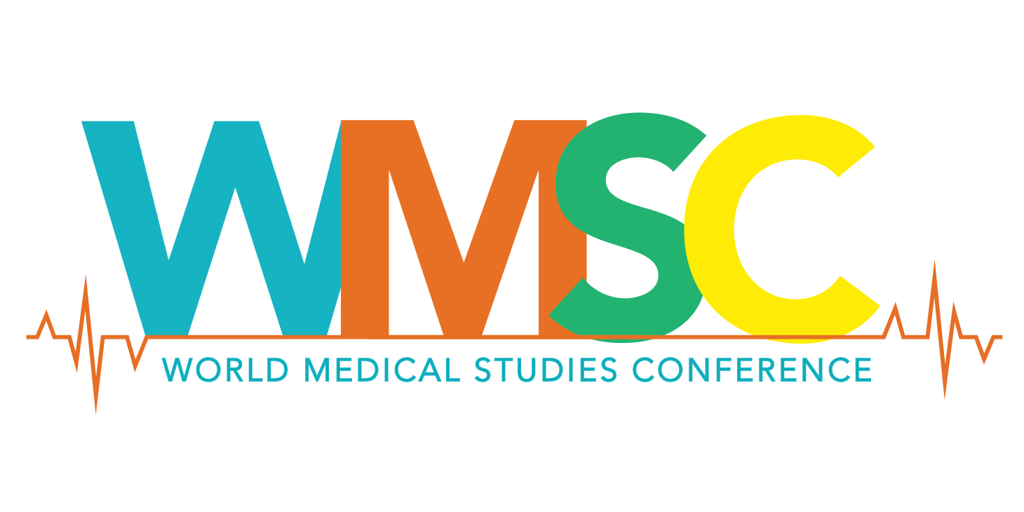 World Medical Studies Conference logo in conference theme colors, blue, orange, green, and yellow